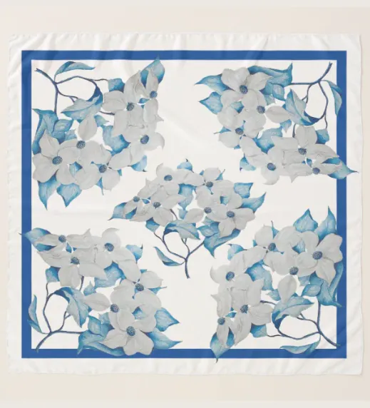 Dogwood Flowers on a Scarf